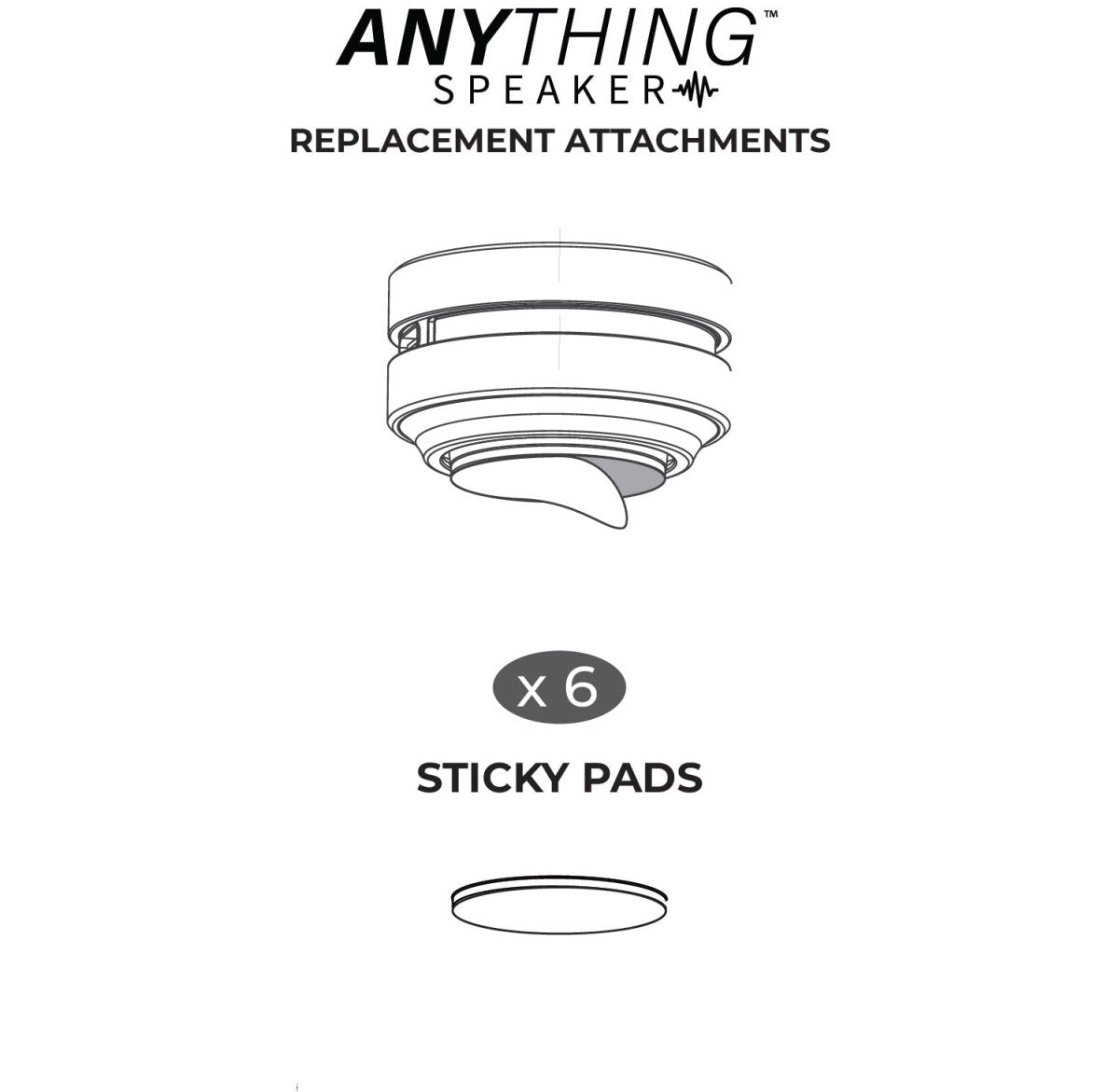 Anything Speaker - Sticky Pad Replacements (6) - Anything Speaker